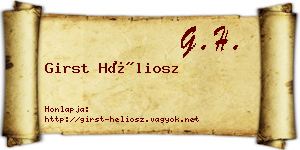 Girst Héliosz névjegykártya